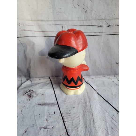 Charlie Brown Red Baseball Cap Hallmark Candle Holder Vintage Chalkware READ - Picture 7 of 7